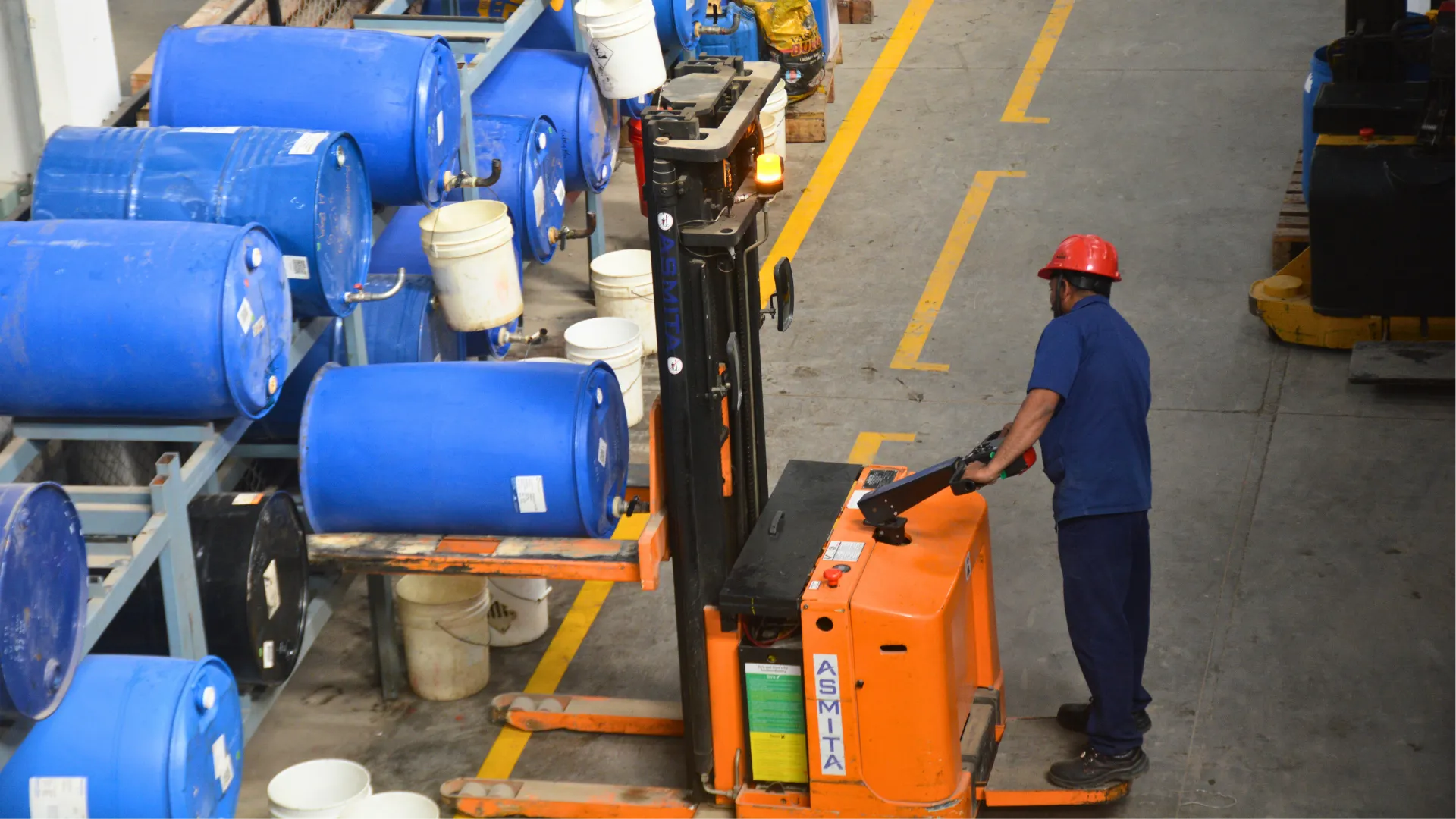 Victory Polychem warehouse storing anti-rust chemicals and industrial lubricants inventory